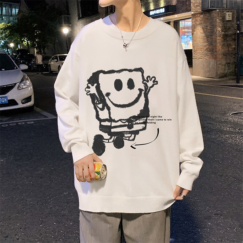 圆领毛衣男大码针织衫男毛线衣线衫M67245-P45加绒款-P65,男装针织衫/毛衣,电商A040