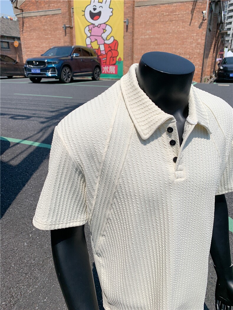 XZ809A/PLL01/P35/控48肌理感拼接POLO衫T恤,男装T恤,星座809A(原222-1)