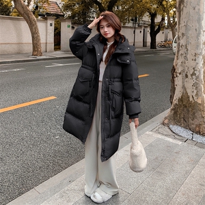 新款冬季保暖羽绒服女长款修身显瘦收腰外套图片
