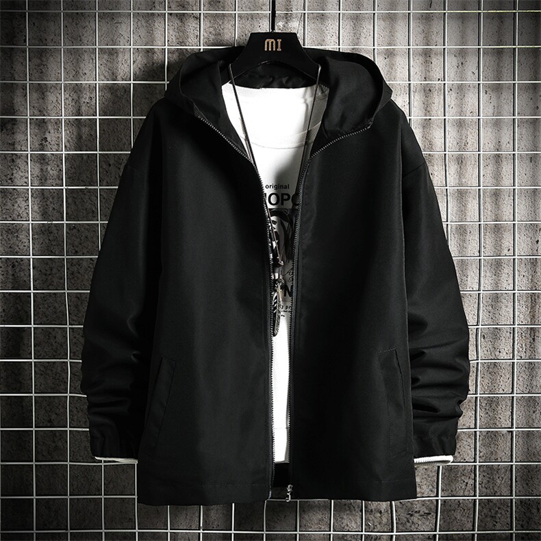 JK65251-P45连帽夹克男大码胖子棒球服上衣外套网格挂拍,男装夹克,电商A040A