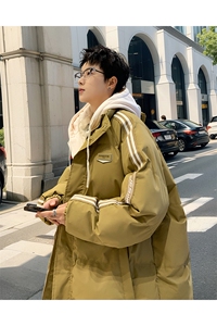 棉衣男冬季新款港风宽松假两件宽松连帽学生棉服MY8882-P82图片