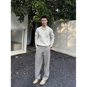 秋冬老钱风极简翻领polo毛衣针织衫 H58019-P70图片
