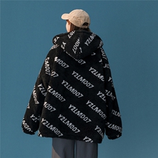 中性风定制LOGO羊羔毛大码M-5XL连帽棉衣外套男78710P105控148，男装棉衣，星座226-2