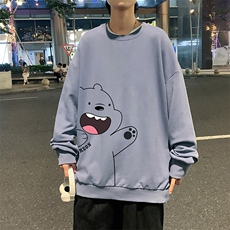 S6131-P28加绒款-P33秋季圆领卫衣男大码韩版宽松长袖外套，男装卫衣，电商A040