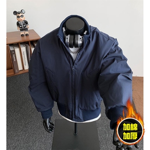 现货冬季美拉德立领飞行夹克廓形高街棒球服加棉加厚棉衣外套图片