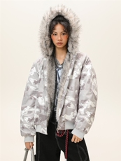 潮流宽松连帽棉服高街潮牌休闲棉衣A161-9981-P91，男装棉衣，电商A161