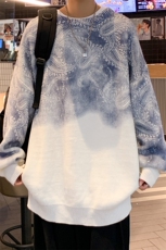 M3117/P70冬季毛衣男圆领套头针织衫腰果花扎染大码上衣毛衣，男装针织衫/毛衣，电商A141