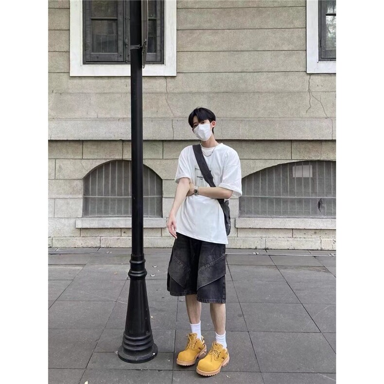 【有货】DA323-特P42解构拼接牛仔短裤男美式青少年夏季薄款裤子,男装牛仔裤,星座603-2