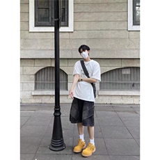 【有货】DA323-特P42解构拼接牛仔短裤男美式青少年夏季薄款裤子，男装牛仔裤，星座603-2