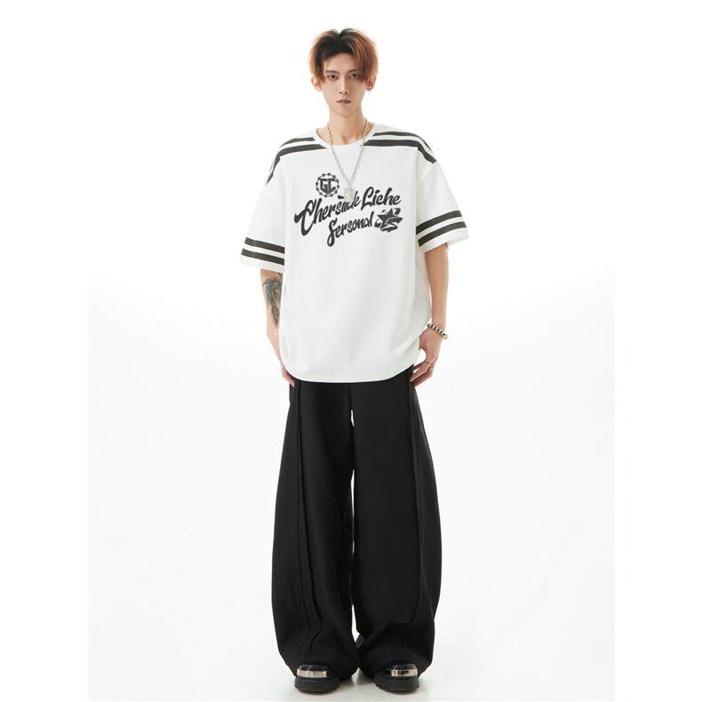 250克高品质面料美式复古短袖T恤男女同款休闲上衣HY739P45控69,男装T恤,电商A102B