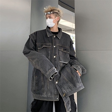F16-P65春秋新款韩版复古休闲宽松夹克潮牌ins工装牛仔外套男，男装夹克，星座512-6