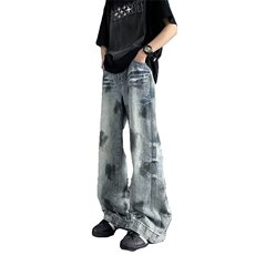 现货美式高街扎染牛仔裤泼墨直筒牛仔裤男1746/P45，男装牛仔裤，星座205-3