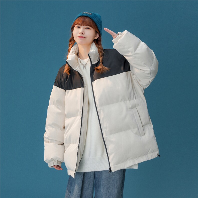 中性风 拼接撞色保暖面包服立领情侣棉衣A247-MY250特批50图片