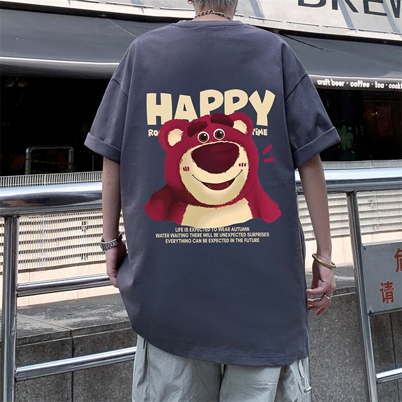T678P26夏季新品港风高街美式短袖T恤宽松ins重磅纯棉体恤,男装T恤,星座304A