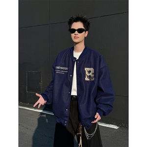 美式棒球服外套男款春秋2026新款复古宽松休闲潮牌夹克JK0663-P68图片