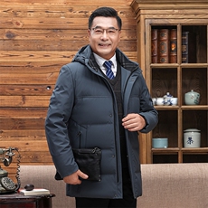 继续主推可拆卸帽中老年羽绒服外套男士加厚爸爸装羽绒服大衣，男装羽绒服，钱塘723