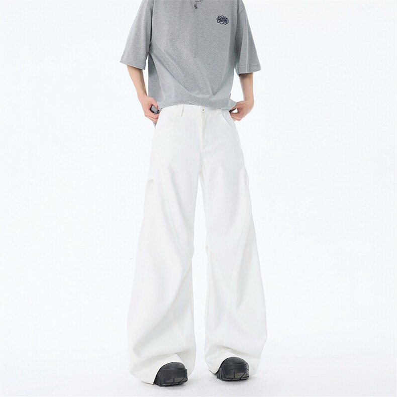 黑色微喇垂感弯刀西裤新款男女休闲cleanfit西装长裤YD6615-P70，男装西服套装，星座509