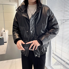 轻熟风~冬季立领PU皮棉衣外套G8018/P145，男装棉衣，电商B331