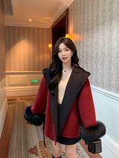 2025年秋季新款针织女士短款大衣时尚休闲通勤百搭，女装皮草，宸诺服饰