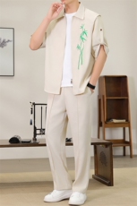 （版权注册仿款必究）夏季新款套装冰丝短袖长裤休闲时尚两件套，男装T恤，星座1206（原A206）