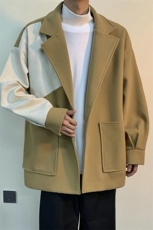 加棉加厚复古拼接呢料毛呢大衣504-F56-P85控128（加棉P95控138），男装毛呢大衣，星座504