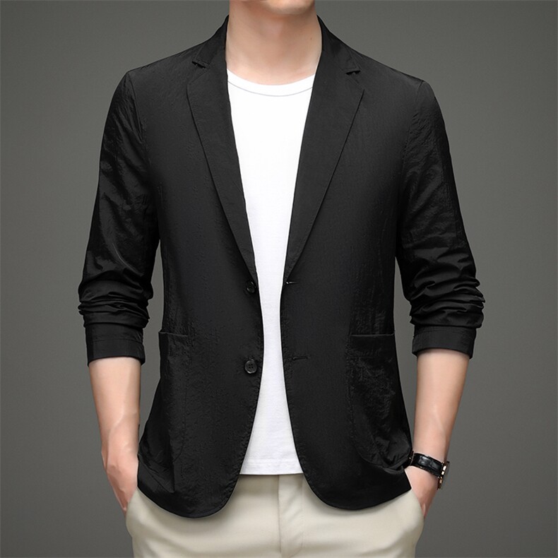 中老年2023年上衣单排扣春季翻领口袋长袖时尚西服SL8533，男装西服，钱塘6003（原4033）