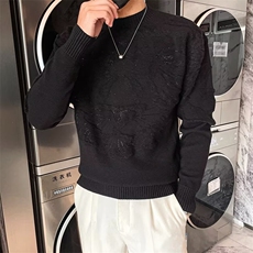 个性烫钻长袖毛衣男士修身提花帅气复古青年线衣针织衫MX6003，男装针织衫/毛衣，星座1116A（原606A-3）