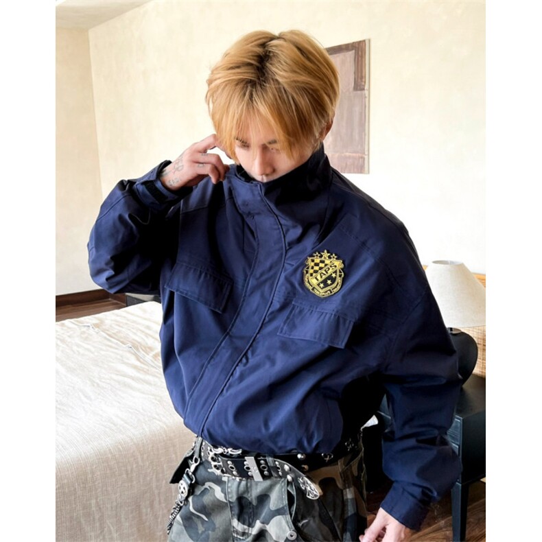 美式复古夹克男潮牌宽松短款boxy工装立领外套春JB1054,男装夹克,星座1116A（原606A-3）