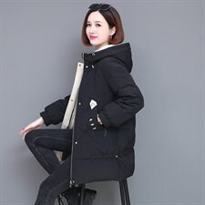2020冬装新款加绒保暖百搭连帽棉衣/棉服，女装棉衣/棉服，姿萝菲