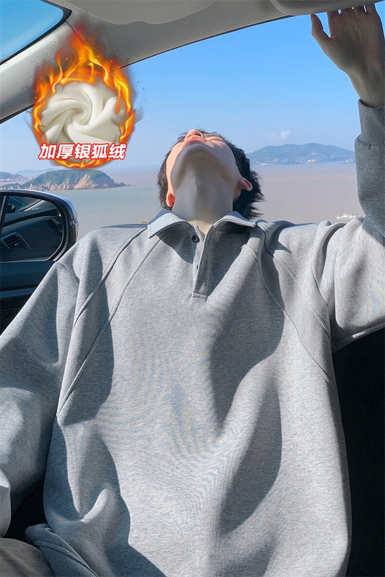 保暖银狐绒500g重磅曼巴棉老钱解构卫衣男W5406J加绒-特P50控98,男装棉衣,电商A001-1