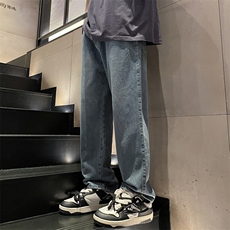 四季美式牛仔裤男士直筒高街秋冬休闲阔腿裤子男A168-ZYK20-TP48，男装牛仔裤，电商A168
