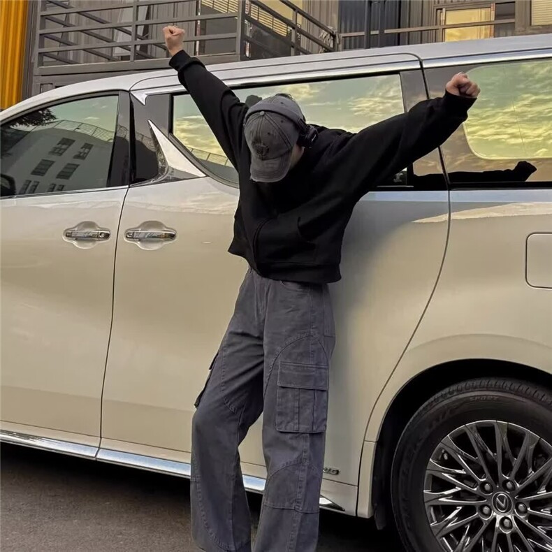 美式复古多口袋工装裤男款秋冬潮牌高街裤子cleanfit直筒休闲长裤,男装工装外套,星座302B