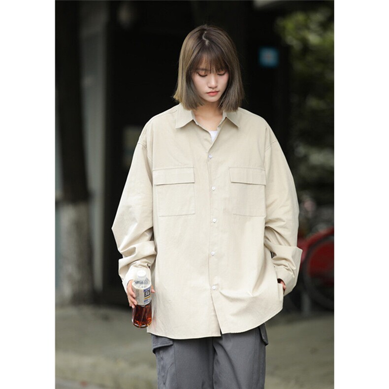 新款衬衫女长袖外套高级感cityboy日系工装衬衣春装7022P45，女装衬衫，星座710