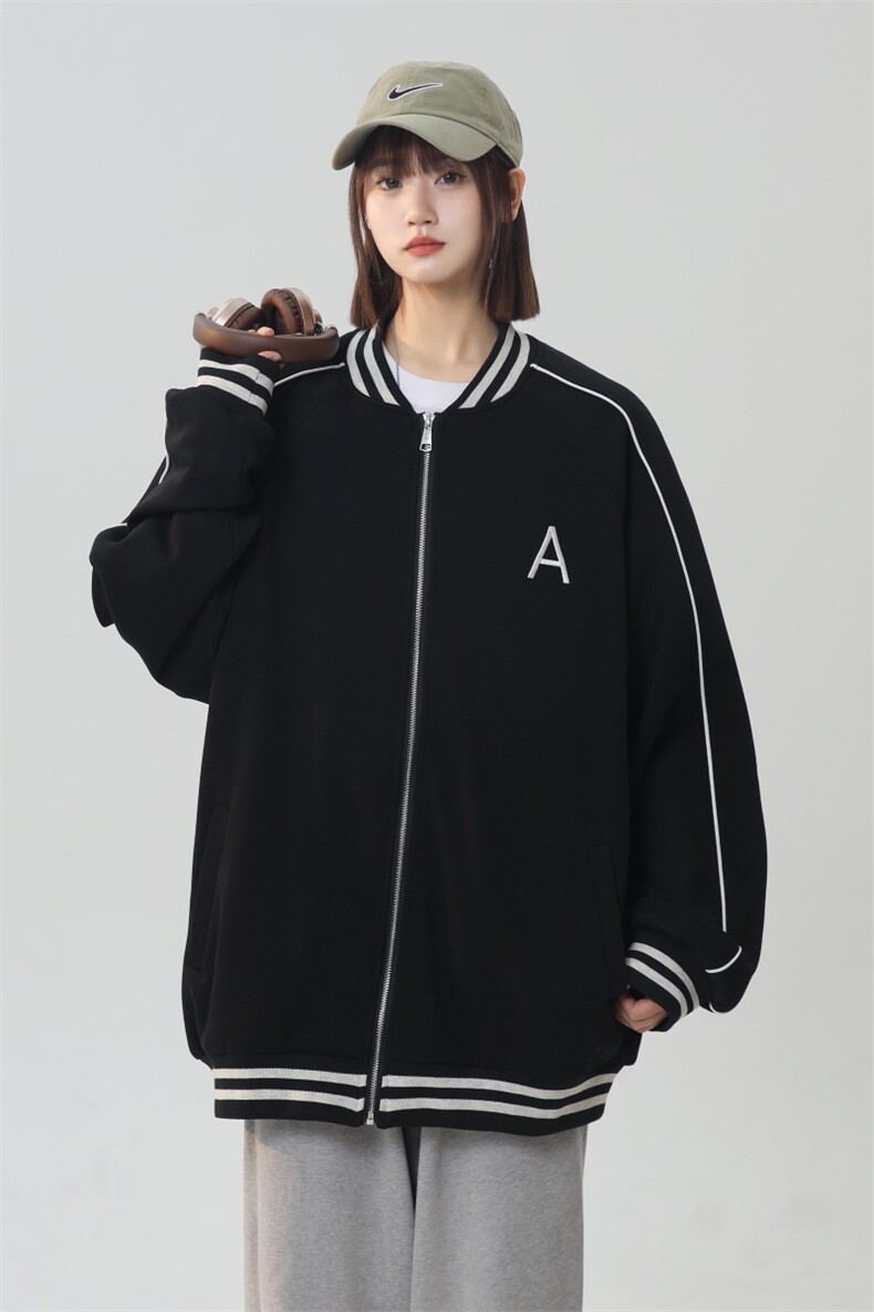 WY208/P75春装新款高品质不起球刺绣卫衣男立领棒球服潮外套,女装卫衣/绒衫,电商基地A050