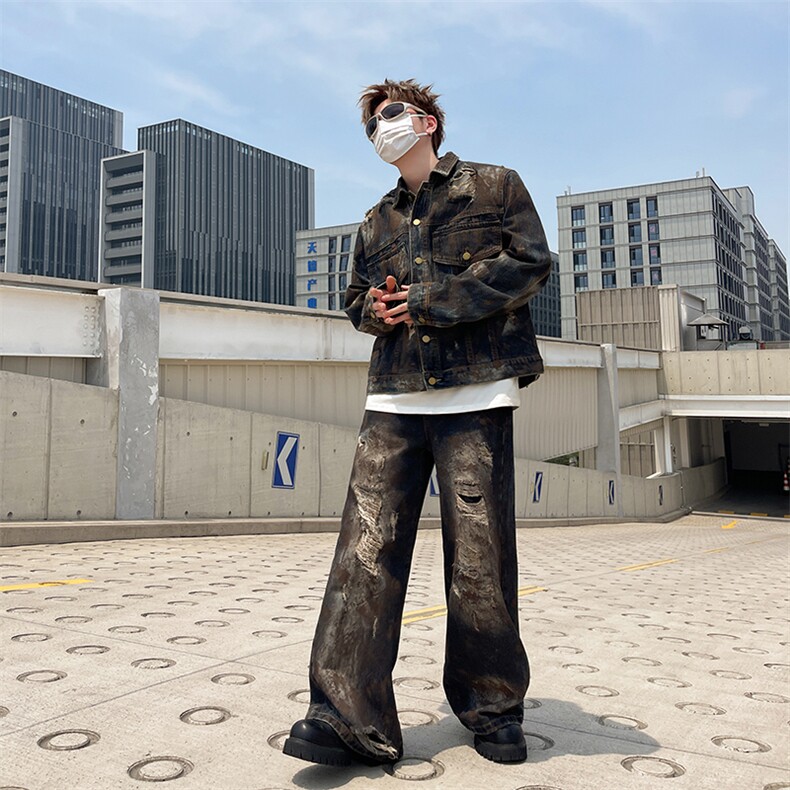 秋季新款牛仔套装潮男外套韩版潮流修身帅气夹克衣服TZ021-P125,男装夹克,星座308B-2