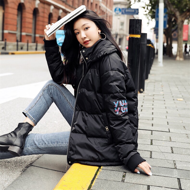 时尚保暖羽绒服女款冬季新款个性双翻领设计显瘦百搭外套,女装羽绒服,阿舍尔精品