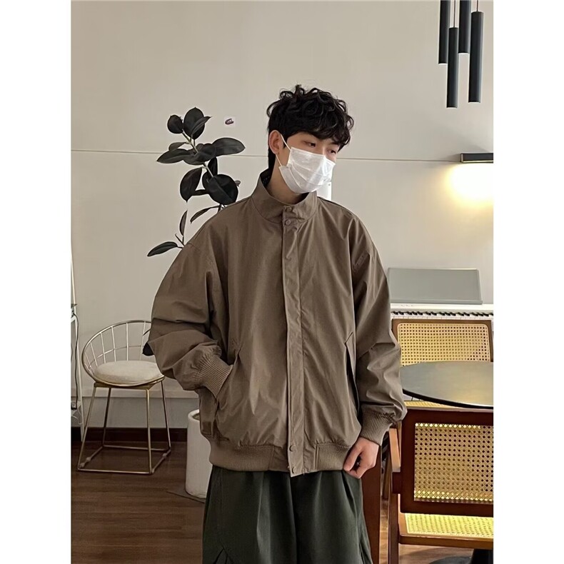 JK36-P59 早春季美式潮牌夹克外套情侣男款宽松休闲百搭时尚图片