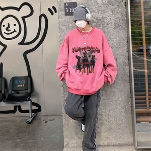 22新款秋复古美式水洗做旧宽松连帽男女中性卫衣301B-JB7890-P58图片