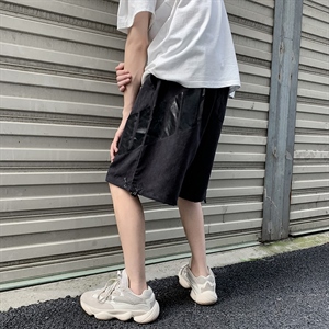 网红短裤男街头风bf嘻哈休闲5分裤韩版潮流印花五分裤子D884-P28图片