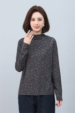 时尚印花高领长袖卫衣修身显瘦保暖女装上衣，女装卫衣/绒衫，叶笙衣