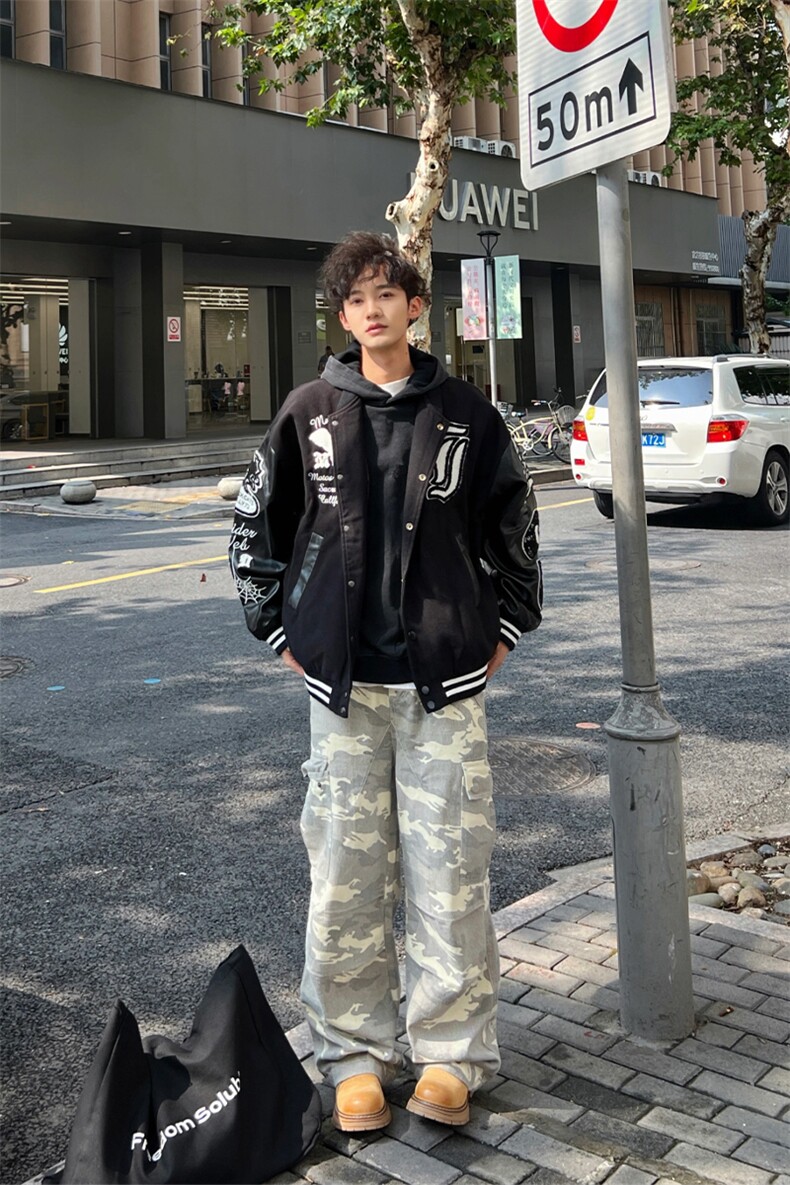 【网图】B221ins高街多口袋休闲迷彩工装裤子LK24253-特P48控78,男装休闲裤,电商B221