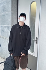 特P55无差价新款时尚潮流拉链领口长袖卫衣-HW3581港风，男装卫衣，电商A003