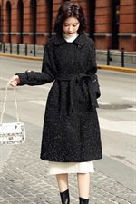 2021秋冬季新款时尚女装毛呢大衣外套显瘦气质长款风衣，女装毛呢外套，冬木谷雨
