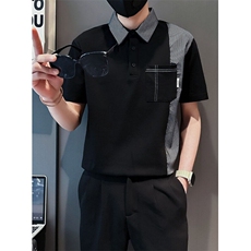 流行翻领短袖polo衫男休闲百搭青年t恤夏季男士带领半袖T04，男装T恤，星座1116A-2（原606A-1）