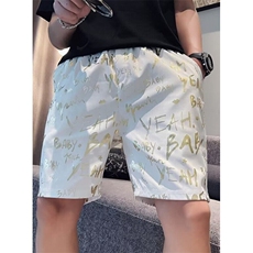 夏季冰丝短裤男休闲宽松五分裤薄款沙滩裤痞帅中裤大裤衩D142，男装牛仔裤，星座1116A-2（原606A-1）