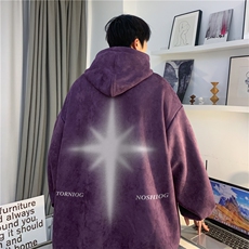 2026秋季新款港风潮流星星印花宽松连帽卫衣JK23519特批45控78，男装卫衣，星座605(原A050)