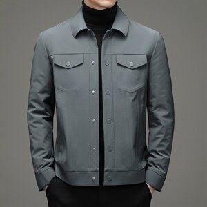 新款冬季鹅绒羽绒服男士休闲翻领中青年外套夹克SNNYR82013-P165，男装羽绒服，电商B212（原钱塘6029）