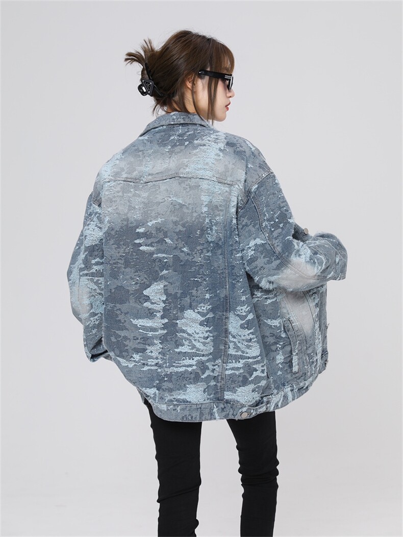 高品质复古做旧雪花工装夹克牛仔衣外套221-1-JK2311-P95控128,男装工装外套,星座221-1