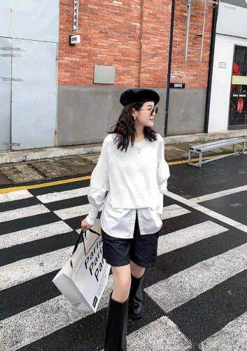 大，假两件拼接针织衫，其它，依柏璐