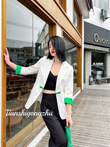 风盘扣不带里衬西装外套图片